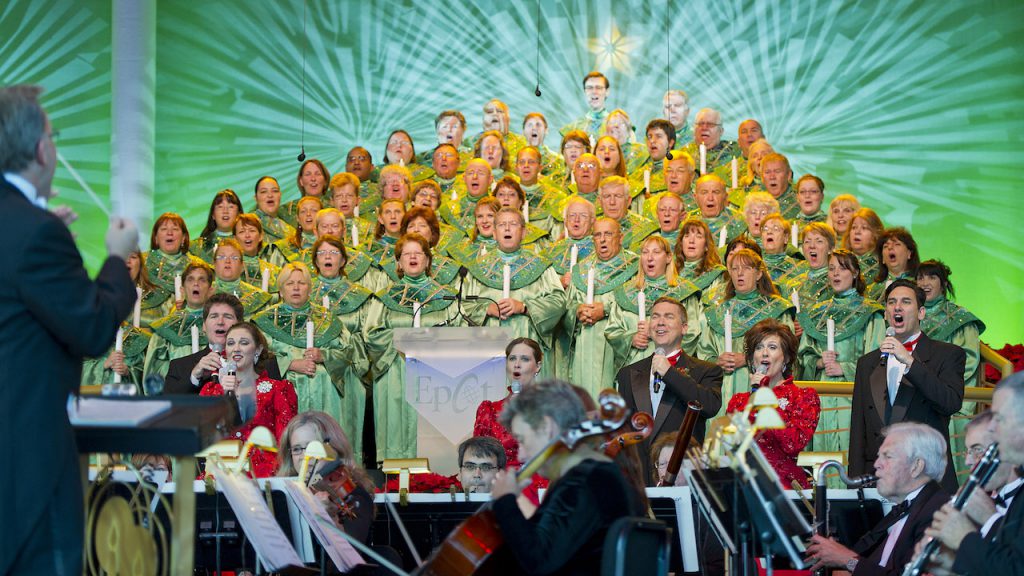 Christmas choir singing at Disney