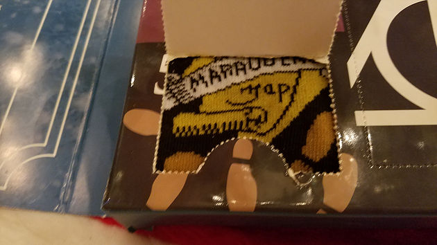 Day 5 Harry Potter socks box cover opened