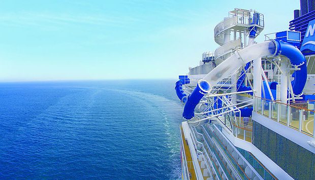 Intricate water slide on Norwegian cruise line ship