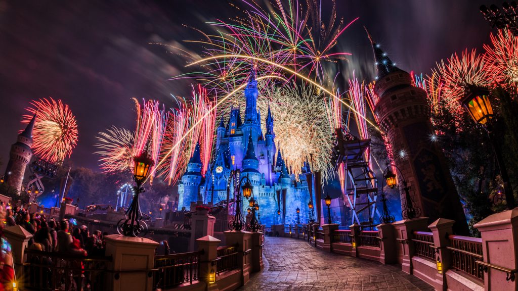 New Year's Eve fireworks display at Disney