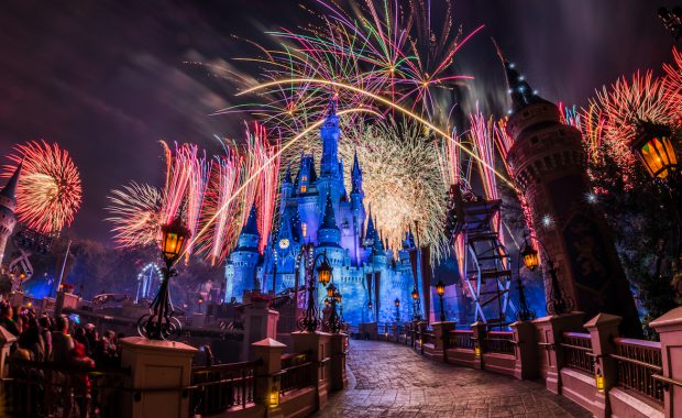 New Year's Eve fireworks display at Disney