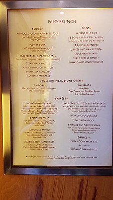 Palo restaurant brunch menu