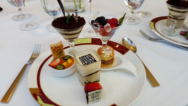 assorted fancy desserts on plate
