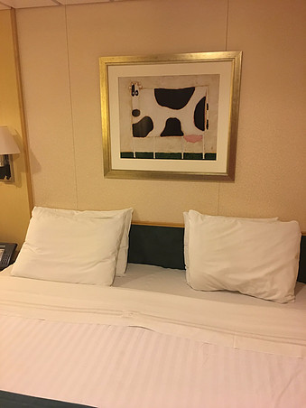 bed and pillows in Ben and Jerry's Sweet on Royal Caribbean