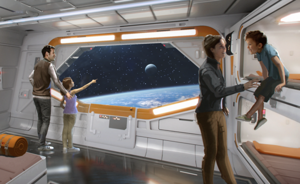 family at Star Wars - Galaxy’s Edge land at Disney’s Hollywood Studios