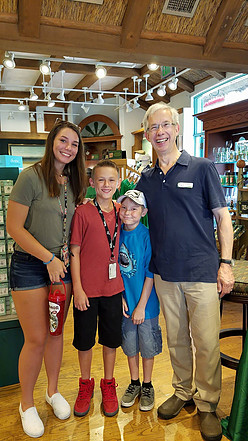 family at gift shop at Busch Gardens Williamsburg