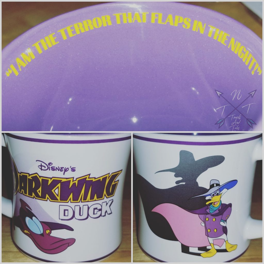 front and back of Darkwing Duck mug
