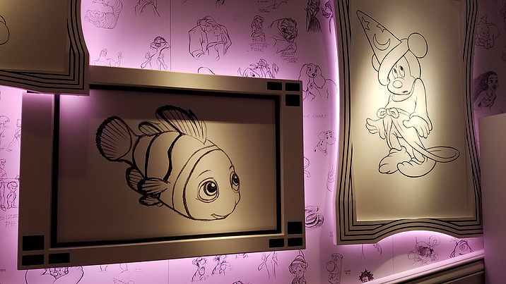 illustrations of Nemo and Mickey at Animator's Palate
