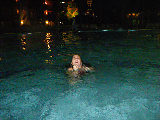 kid swimming in pool