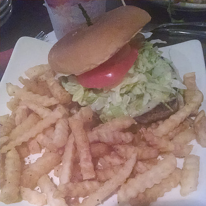 photo of burger and fries