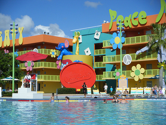 poolside view of building at Disney's Pop Century resort