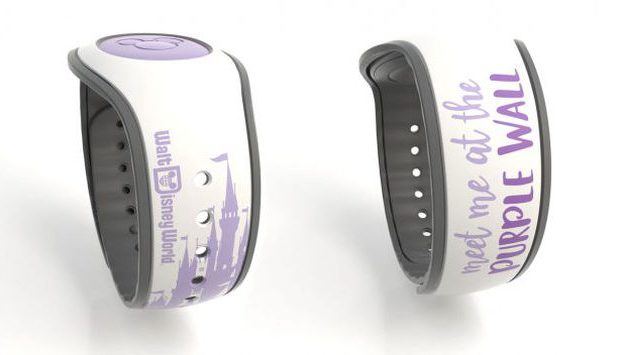 side-by-side views of new Purple Wall Disney Magic Bands