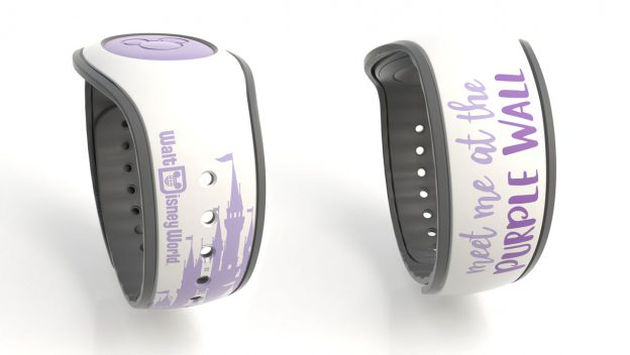 side-by-side views of new Purple Wall Disney Magic Bands