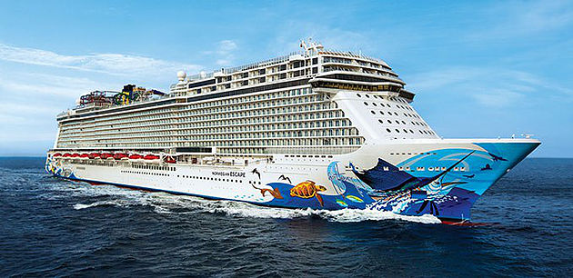 side view of Norwegian Escape cruise ship