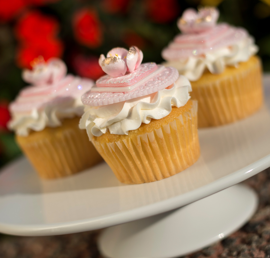 vanilla cupcakes with white icing pink sprinkles
