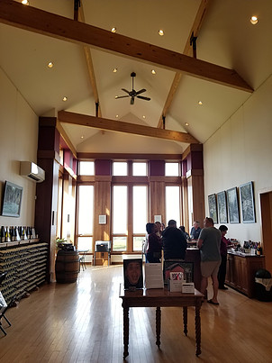 view inside tasting room at Lamoreaux Landing winery