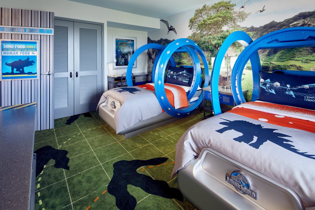 view of new Jurassic World Kids’ Suites at Loews Royal Pacific Resort