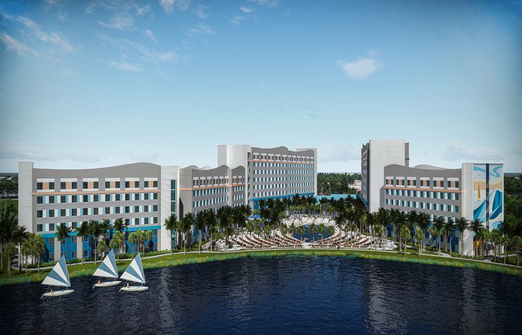 waterfront view of Universal’s Endless Summer Resort