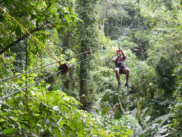 ziplining in Costa Rican jungle