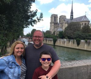 Brad and Jess Chavis at Notre Dame cathedral