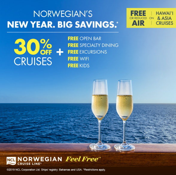 promotional ad for Norwegian Cruise line deal